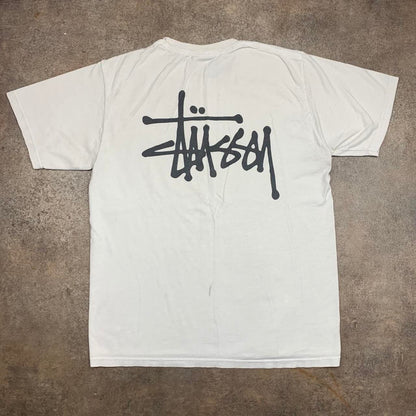 Stüssy white black graphic tee