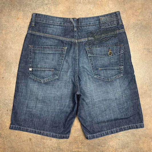 Billabong 00s graphic navy baggy denim jorts