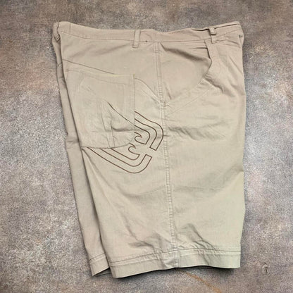 Billabong 00s beige graphic baggy cargo shorts