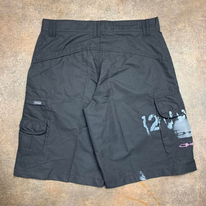 Oakley 00s black baggy graphic cargo shorts
