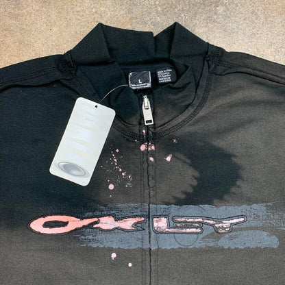 Oakley 00s graphic black faded zip jumper