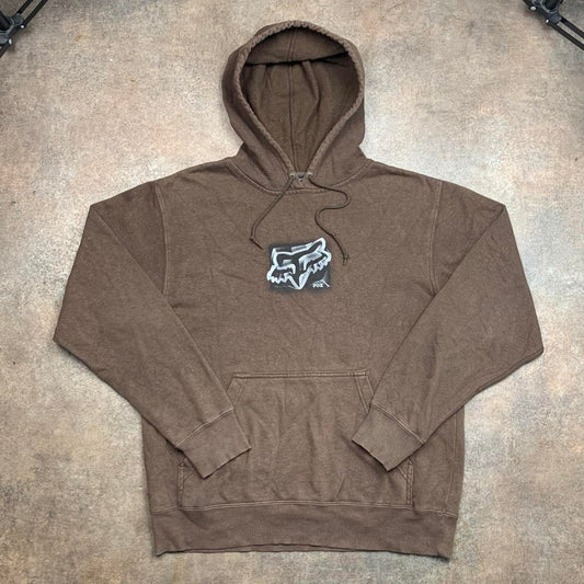 Fox Racing 00s brown graphic boxy hoodie
