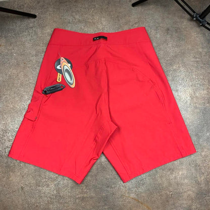 Oakley Software 00s red graphic baggy boardshorts