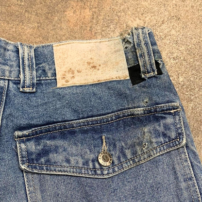 Fox Racing custom Akademiks baggy 90s graphic denim jeans