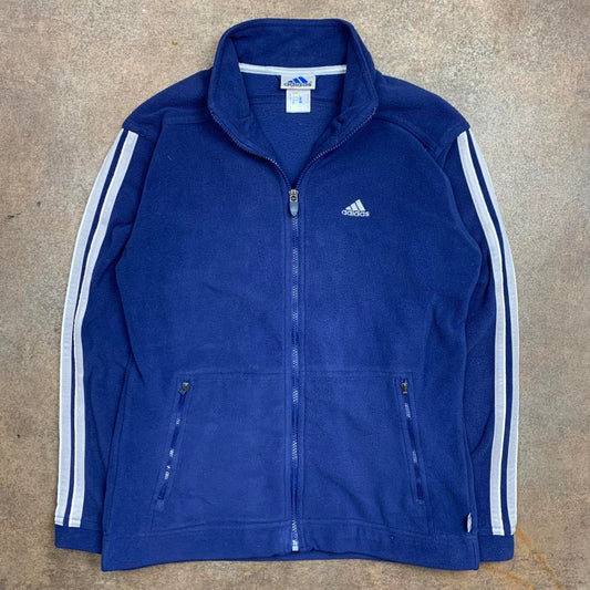 Adidas 00s graphic navy white fleece sweater
