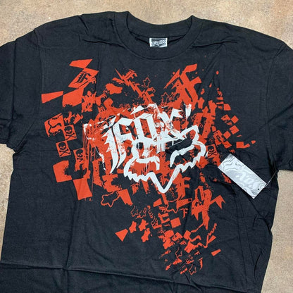 Fox Racing 00s black grunge graphic tee