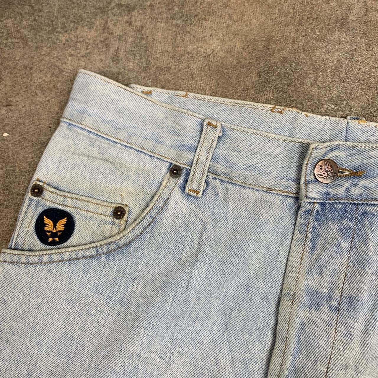 Avirex 00s straight leg pale blue denim jeans
