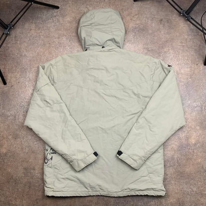 Quiksilver 00s beige utilised graphic ski jacket