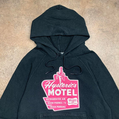 Hysteric Glamour 00s black pink graphic hoodie