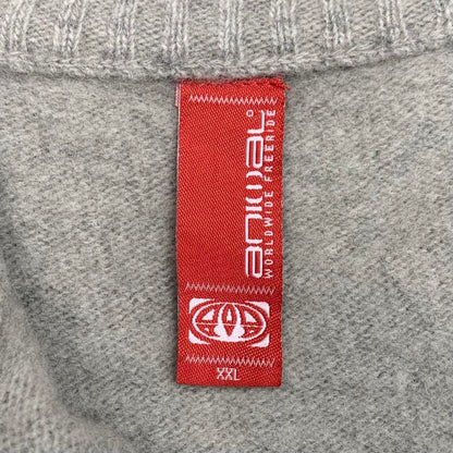 Animal 00s light grey boxy quarter zip fleece