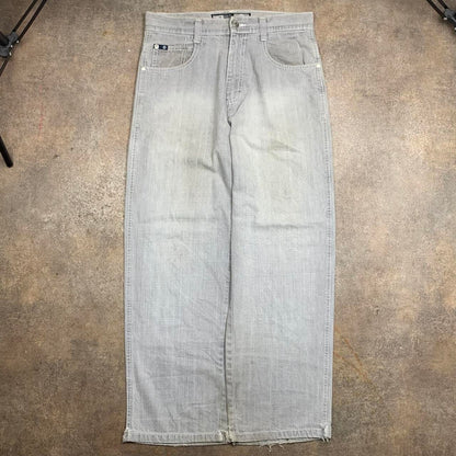 Southpole 00s white light grey grunge denim jeans