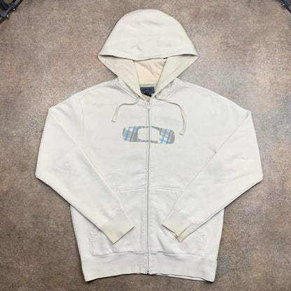 Oakley 00s cream graphic zip hoodie
