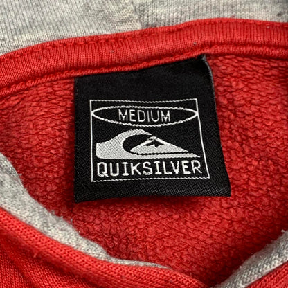 Quiksilver 90s red boxy graphic hoodie