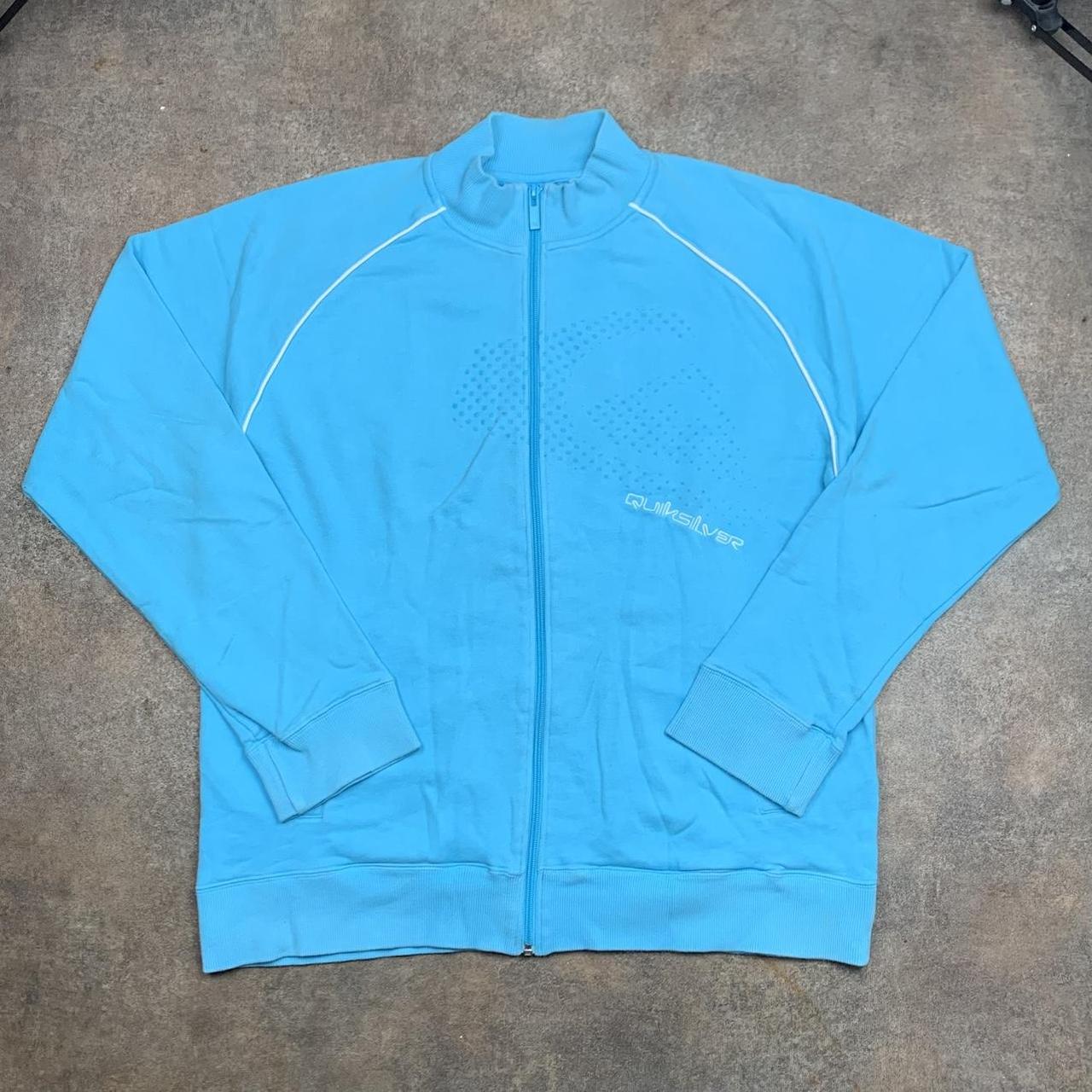 Quiksilver 00s blue graphic boxy zip jumper