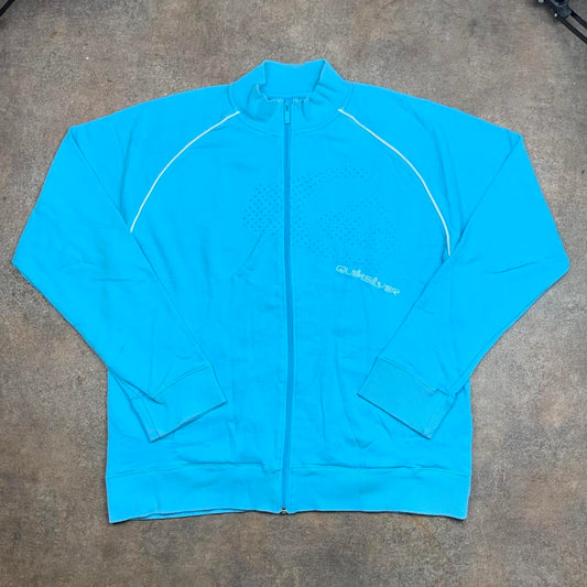 Quiksilver 00s blue graphic boxy zip jumper