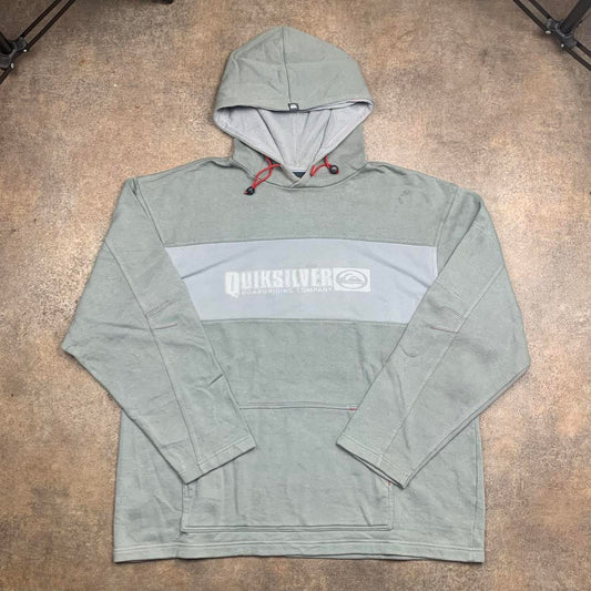 Quiksilver 90s grey graphic boxy hoodie