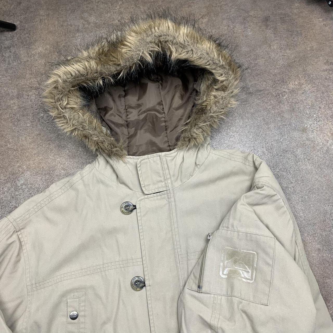 Quiksilver 90s fur hood jacket (L)
