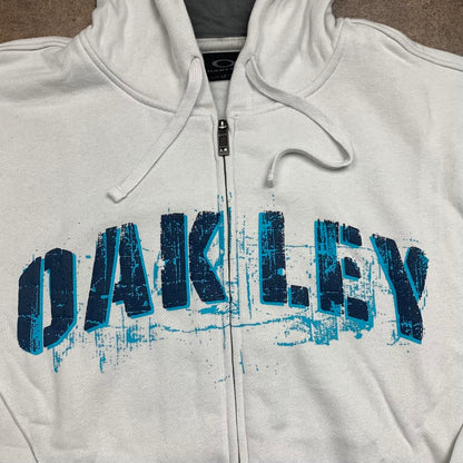 Oakley 00s white graphic boxy hoodie