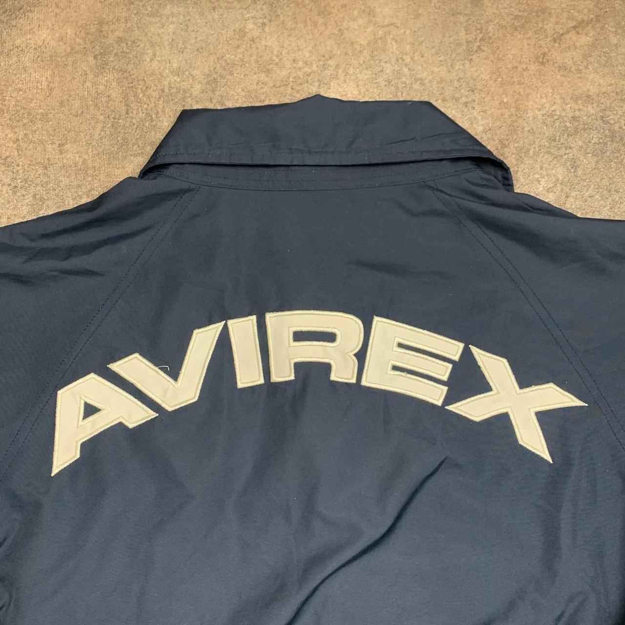 Avirex 00s navy white graphic boxy track jacket