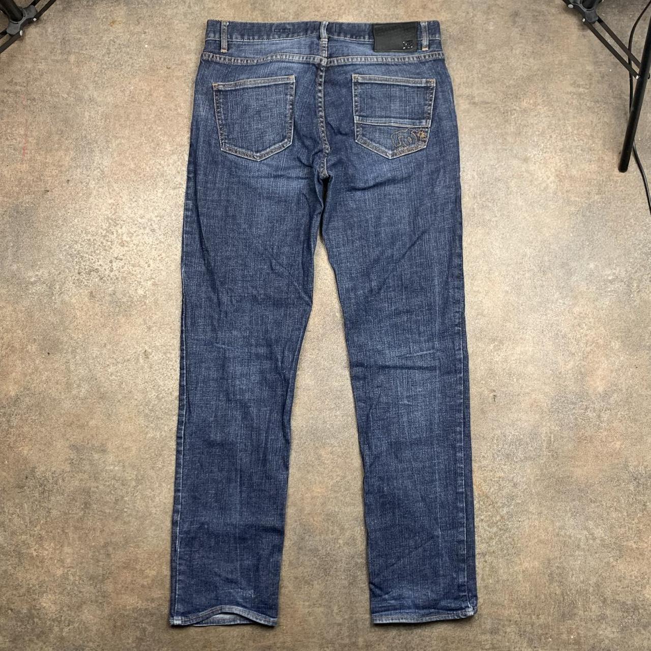 DC Shoes graphic straight leg navy denim jeans