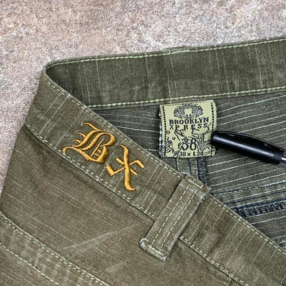 Brooklyn Xpress 90s khaki graphic baggy denim jeans