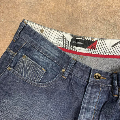 Billabong 00s graphic navy baggy denim jorts