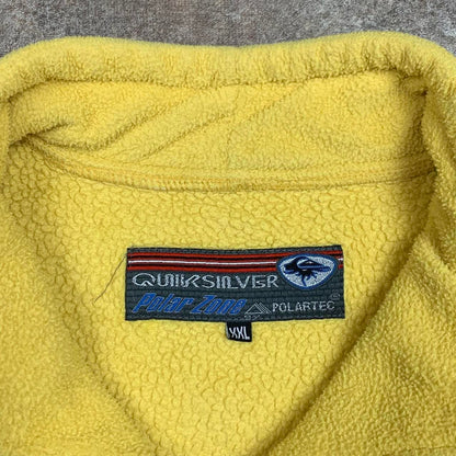 Quiksilver Polartec 90s yellow baggy fleece jumper