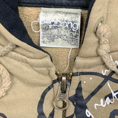 Billabong 00s graphic cream baggy zip hoodie