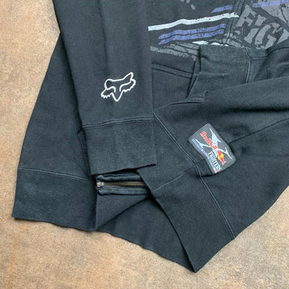Fox Racing x Red Bull 00s black graphic zip hoodie