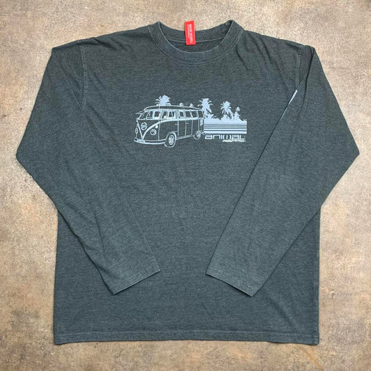 Animal 00s grey graphic long sleeve tee