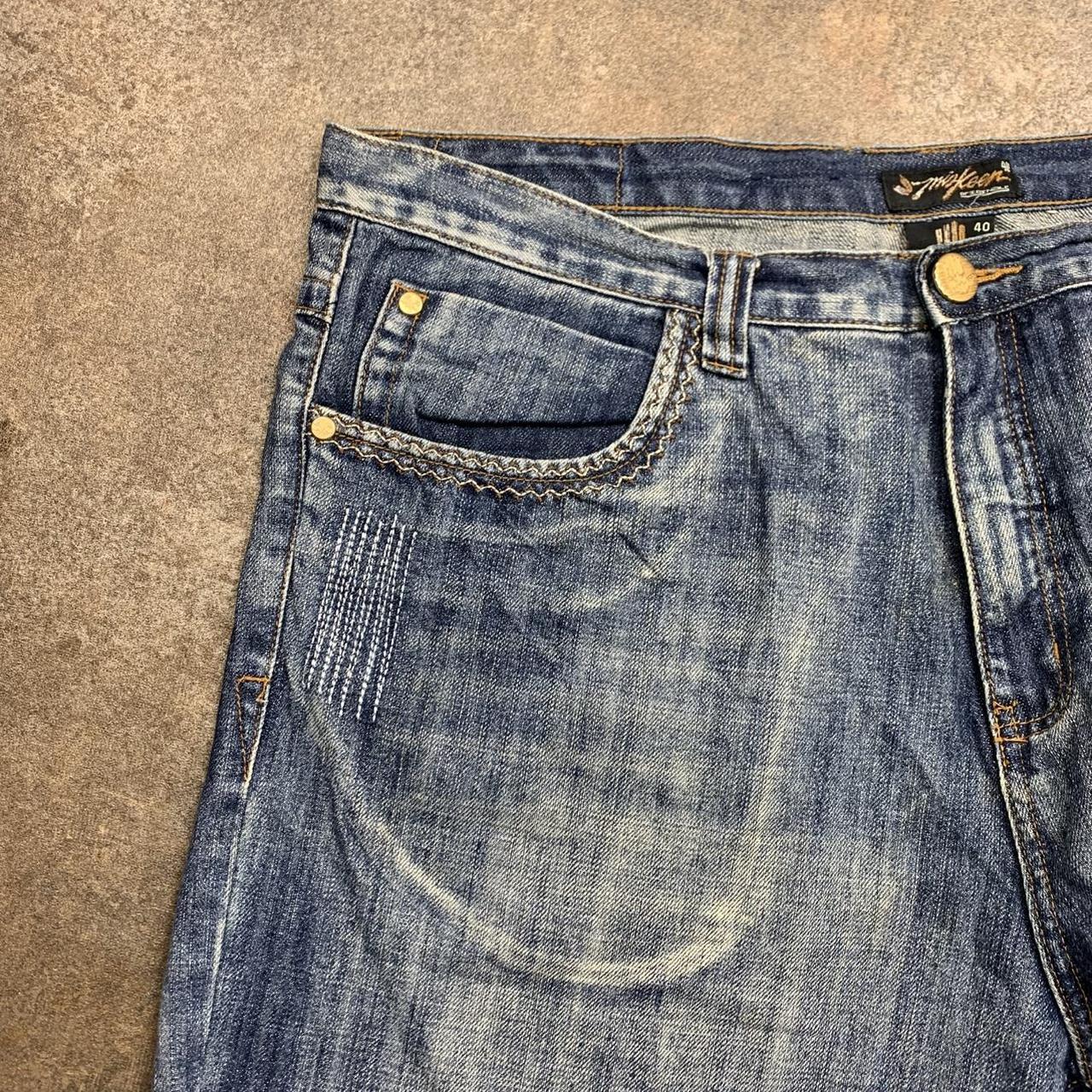 Miskeen 90s graphic baggy blue denim jeans