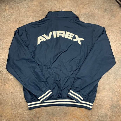 Avirex 00s navy white graphic boxy track jacket