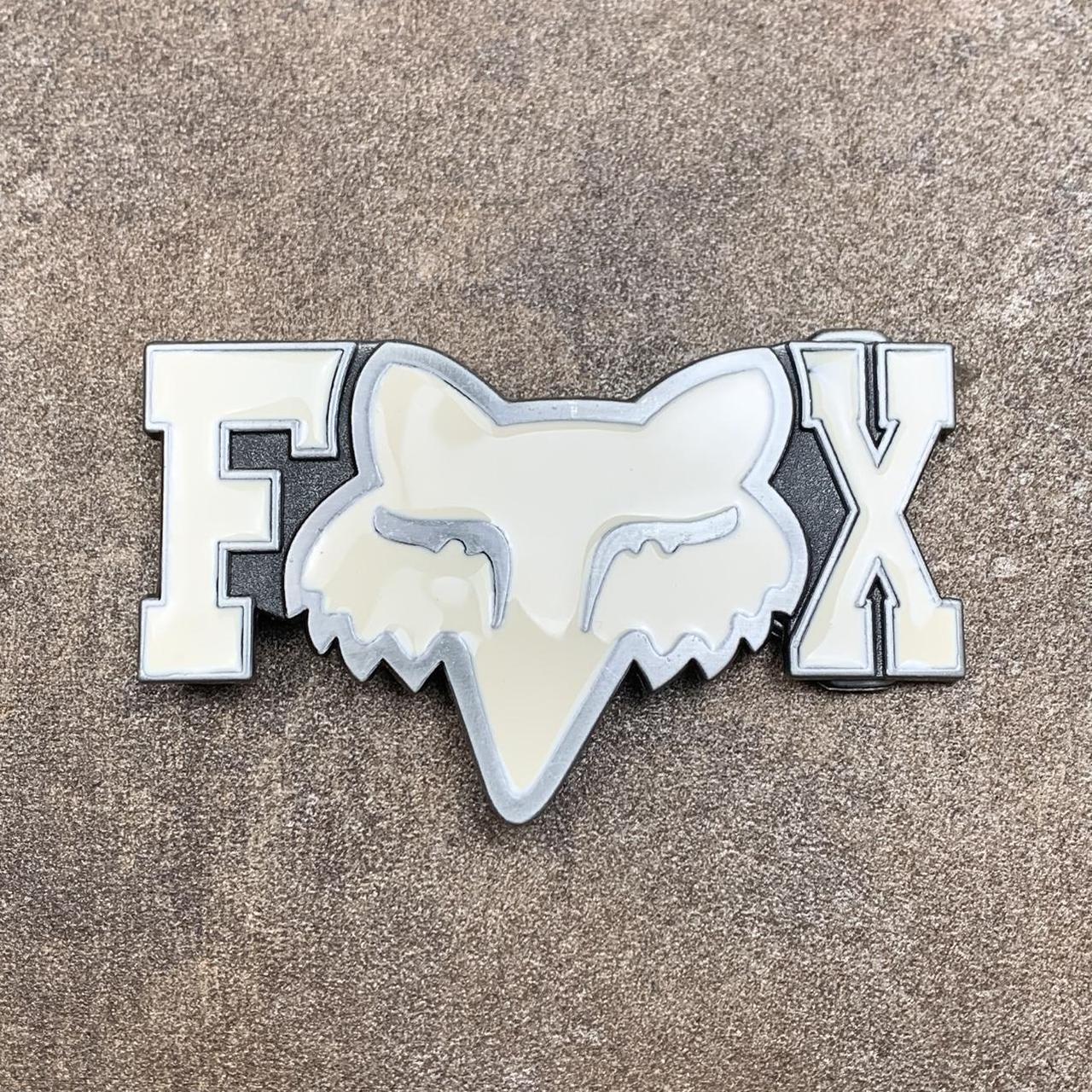 Fox Racing 00s white silver belt buckle
