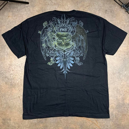 Fox Racing 00s black grey grunge graphic tee