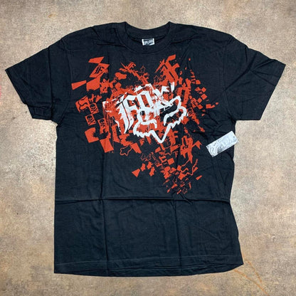 Fox Racing 00s black grunge graphic tee
