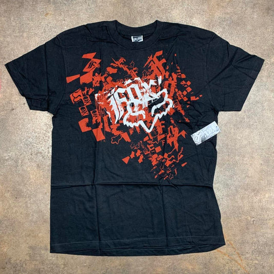 Fox Racing 00s black grunge graphic tee