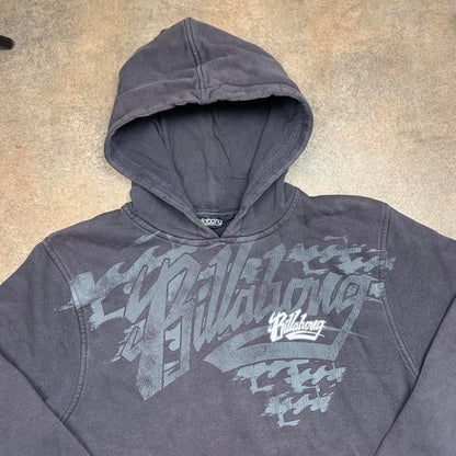 Billabong 00s navy-grey boxy graphic hoodie