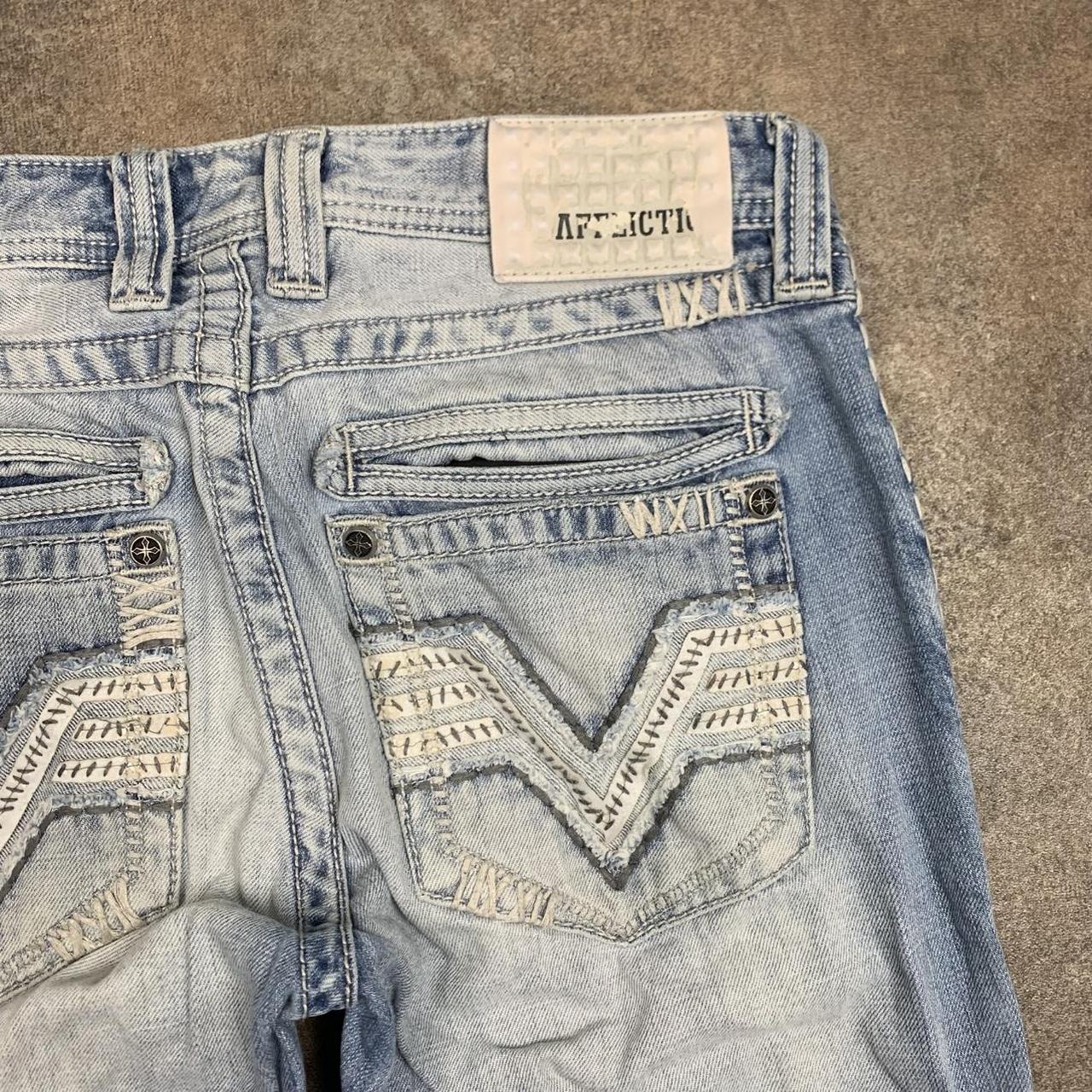 Affliction 00s blue washed baggy denim jeans