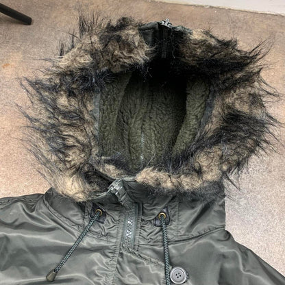 R.W.C Industries Inc. 90s military fur hood bomber jacket