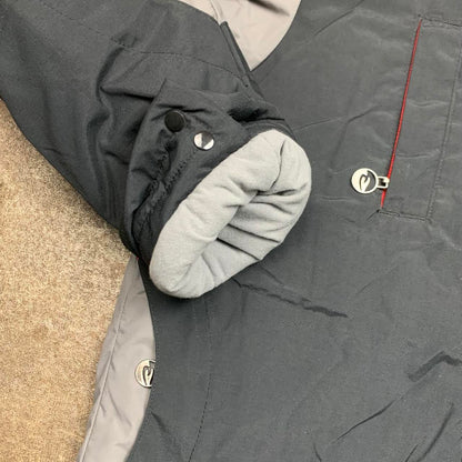 Rip Curl 00s black grey fur hood ski jacket