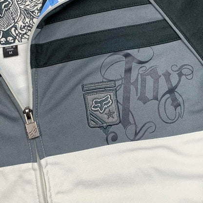 Fox Racing 00s white black coach jacket / jumper