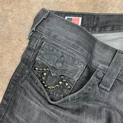 True Religion 00s black studded denim jeans