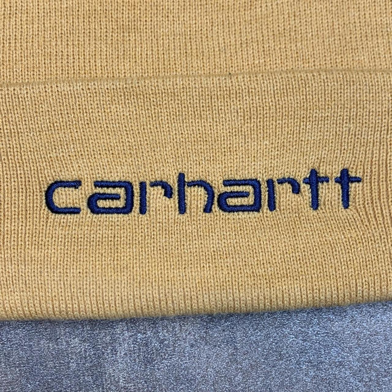 Carhartt W.I.P yellow logo beanie