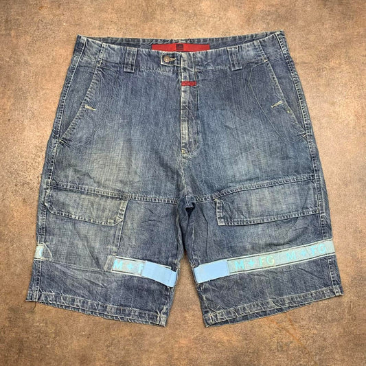 Marithé + François Girbaud 00s baggy blue navy denim jorts