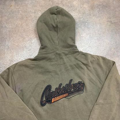 Quiksilver 90s graphic brown zip hoodie
