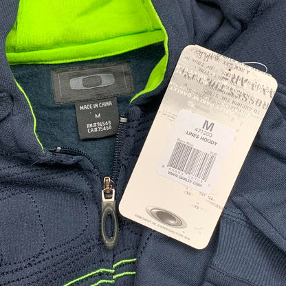 Oakley 00s navy green boxy graphic zip hoodie