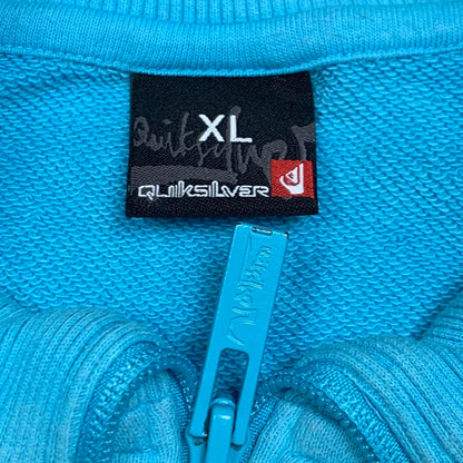 Quiksilver 00s blue graphic boxy zip jumper