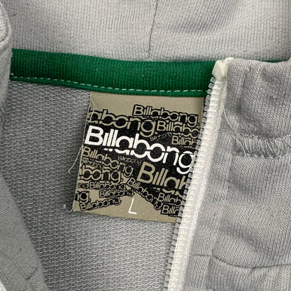 Billabong 00s white green graphic baggy hoodie