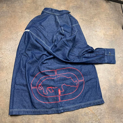Ecko Function 00s navy graphic denim jacket