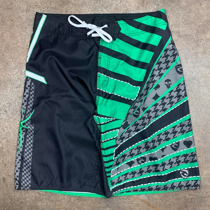 Rip Curl 00s black green baggy boardshorts